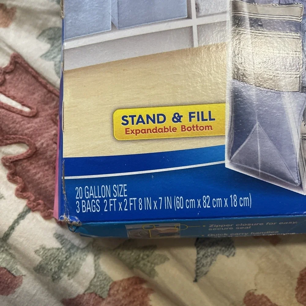Ziploc Big Bags - 3 JUMBO 20 Gallon Bags Discontinued Organization & Storage New
